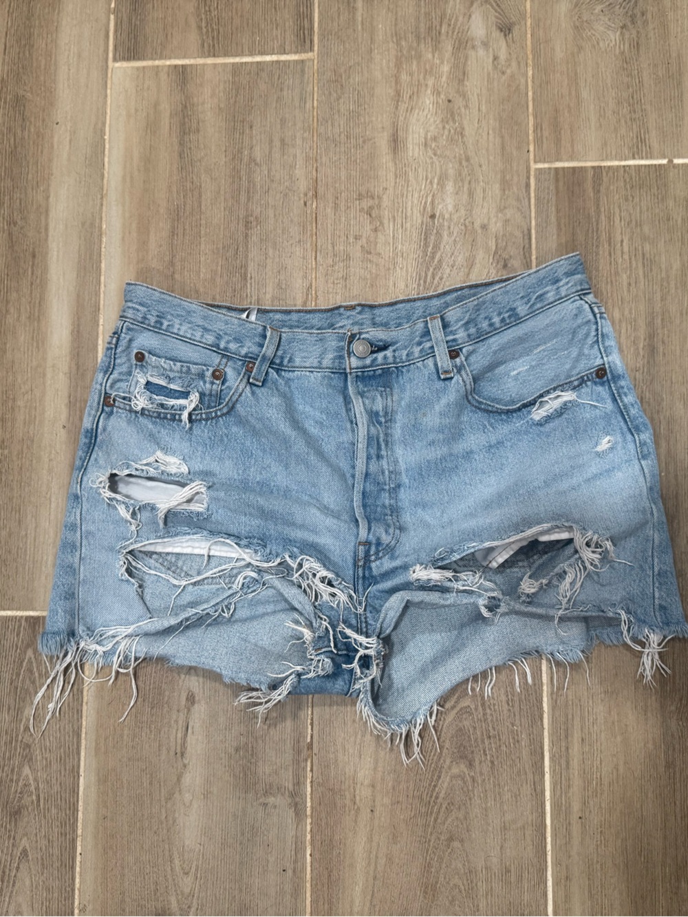 Levi's 501 Distressed cut off shorts